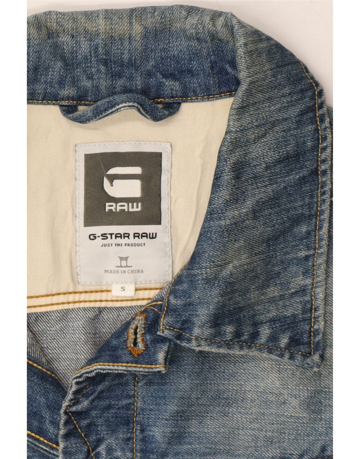G-STAR Womens Denim Gilet UK 10 Small Blue Cotton Vintage G-Star and Second-Hand G-Star from Messina Hembry 
