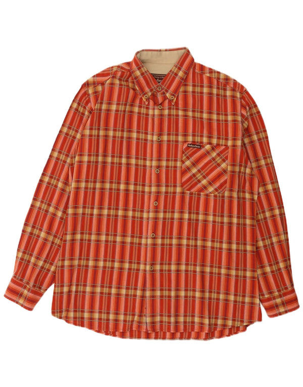 Camicia da uomo Marlboro Classics XL in cotone a quadri rossi