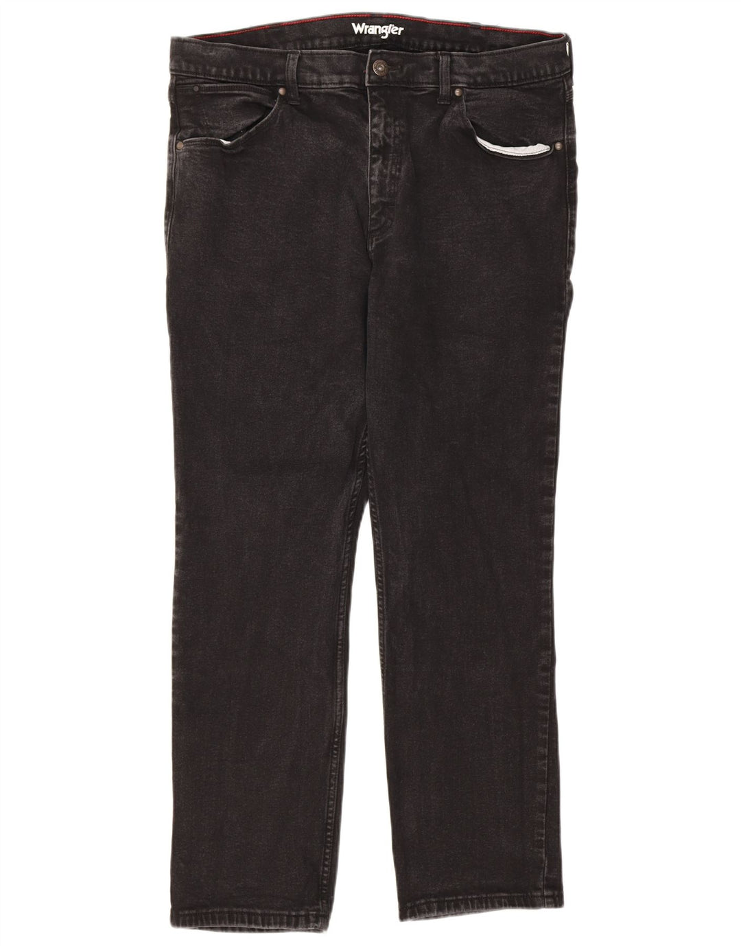 Jeans dritti regolari da uomo Wrangler W38 L30 cotone nero