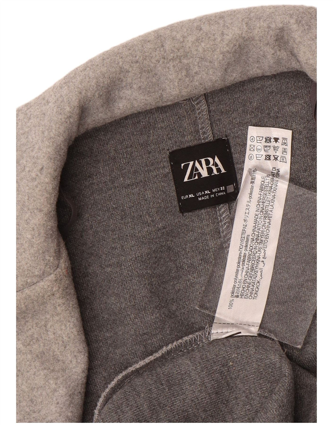 Soprabito aperto da donna ZARA UK 18 XL grigio poliestere
