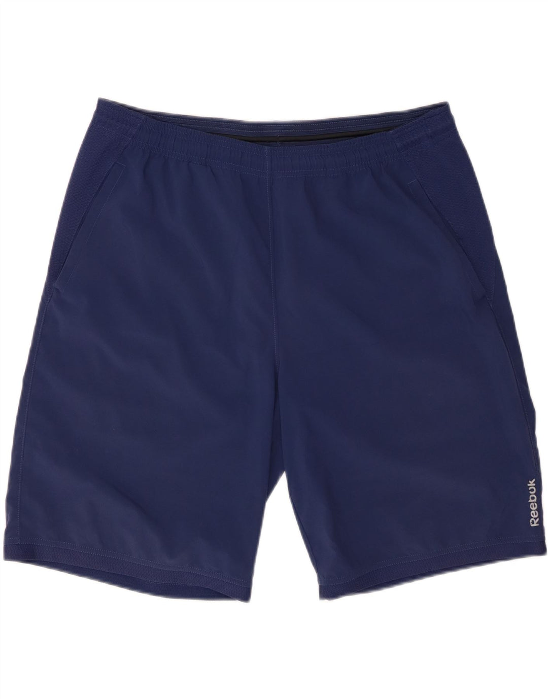 Pantaloncini sportivi da uomo REEBOK grandi in poliestere blu navy