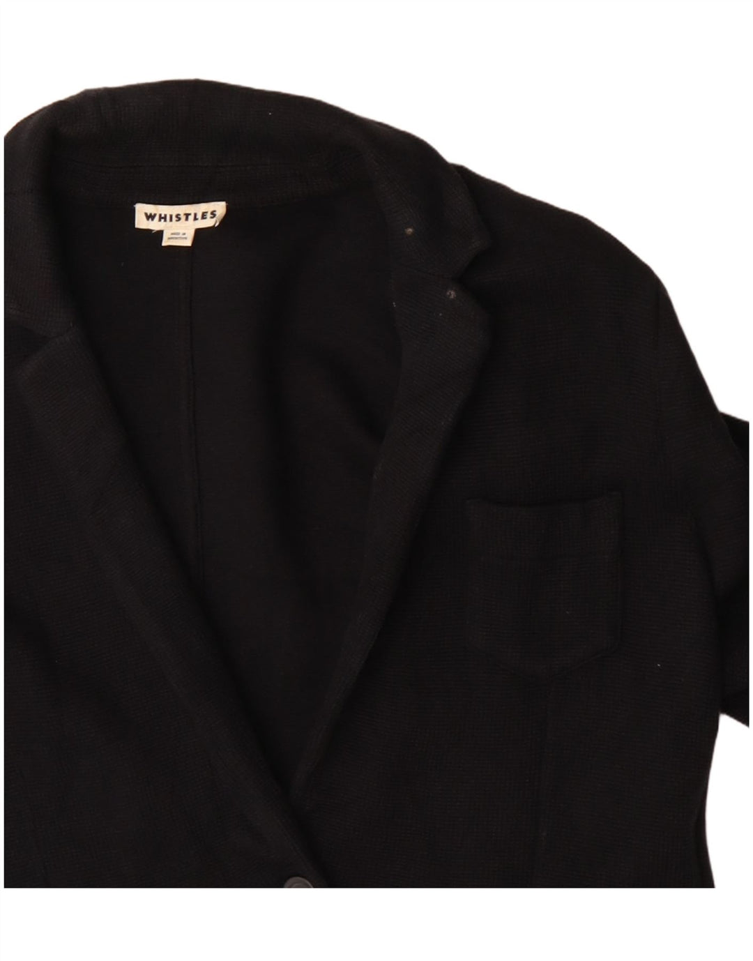 Giacca blazer da donna a 2 bottoni Whistles UK 16 grande cotone nero