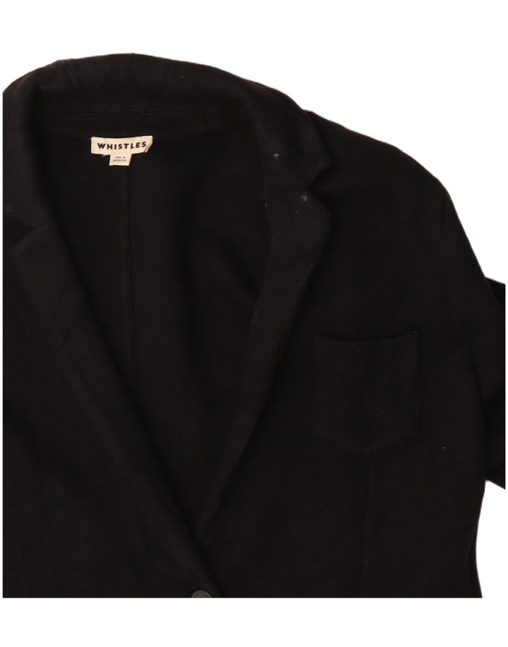 Giacca blazer da donna a 2 bottoni Whistles UK 16 grande cotone nero