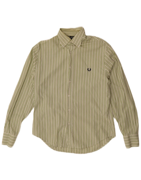 Camicia slim fit da uomo Fred Perry verde medio gessato