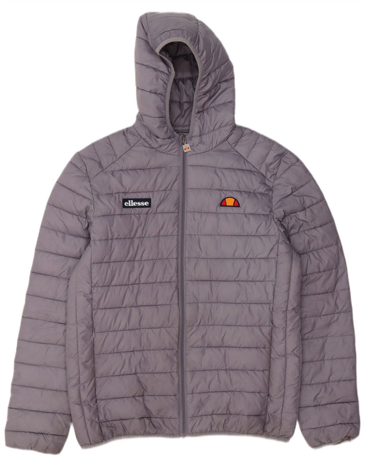 Giacca imbottita con cappuccio da uomo Ellesse UK 40 grande poliestere grigio