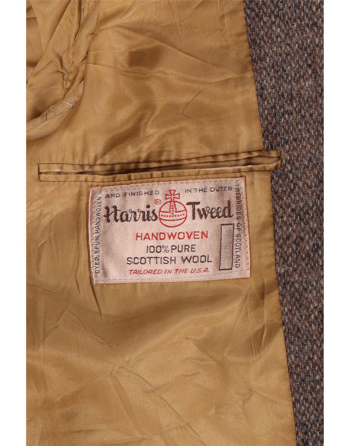 Giacca blazer a 2 bottoni da uomo Harris Tweed UK 38 Lana grigio medio