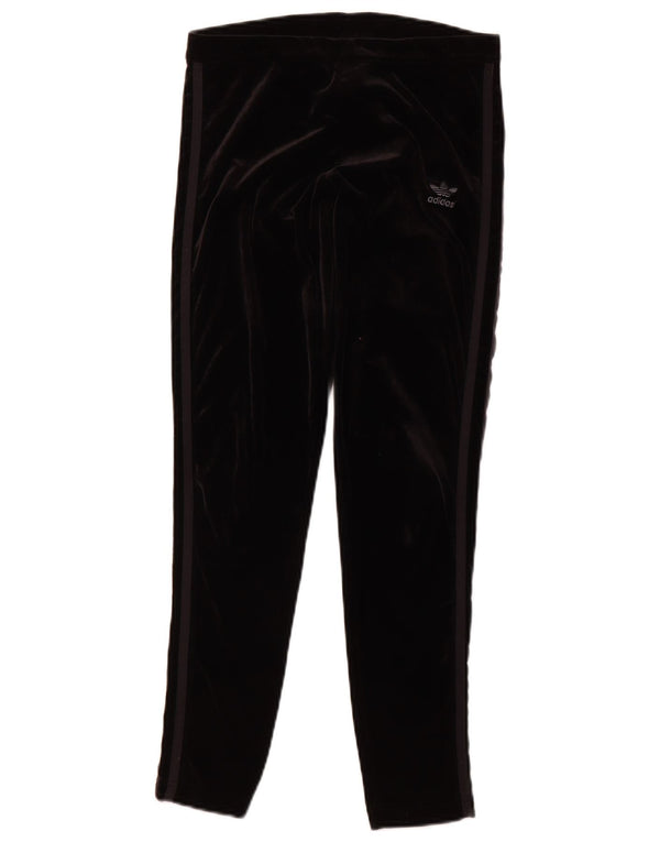Leggings in velluto da donna ADIDAS UK 12 poliestere nero medio