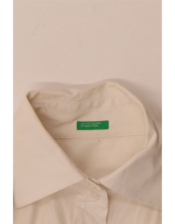 Camicia Benetton Donna UK 12 Medio Bianco