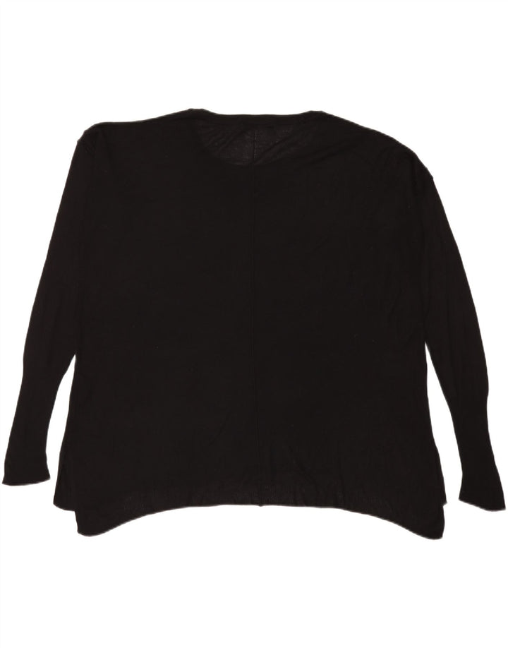Top Zara da donna oversize a maniche lunghe UK 14 viscosa nera media