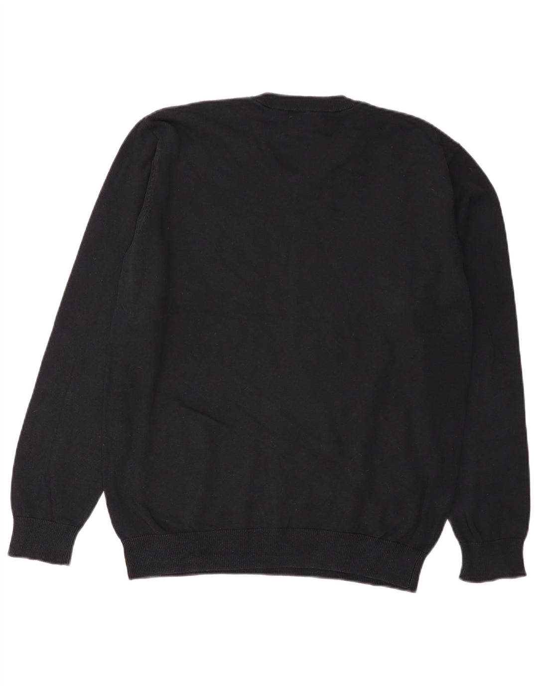 Maglione da uomo con scollo a V Pierre Cardin in cotone medio blu navy