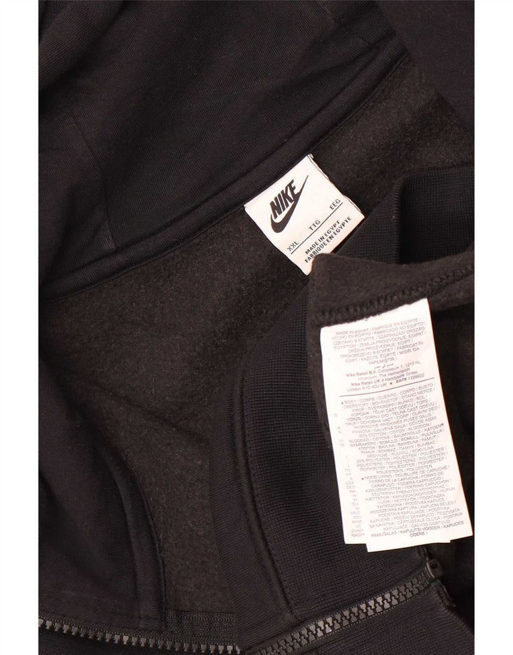 Felpa con cappuccio e zip da uomo Nike 2XL cotone nero
