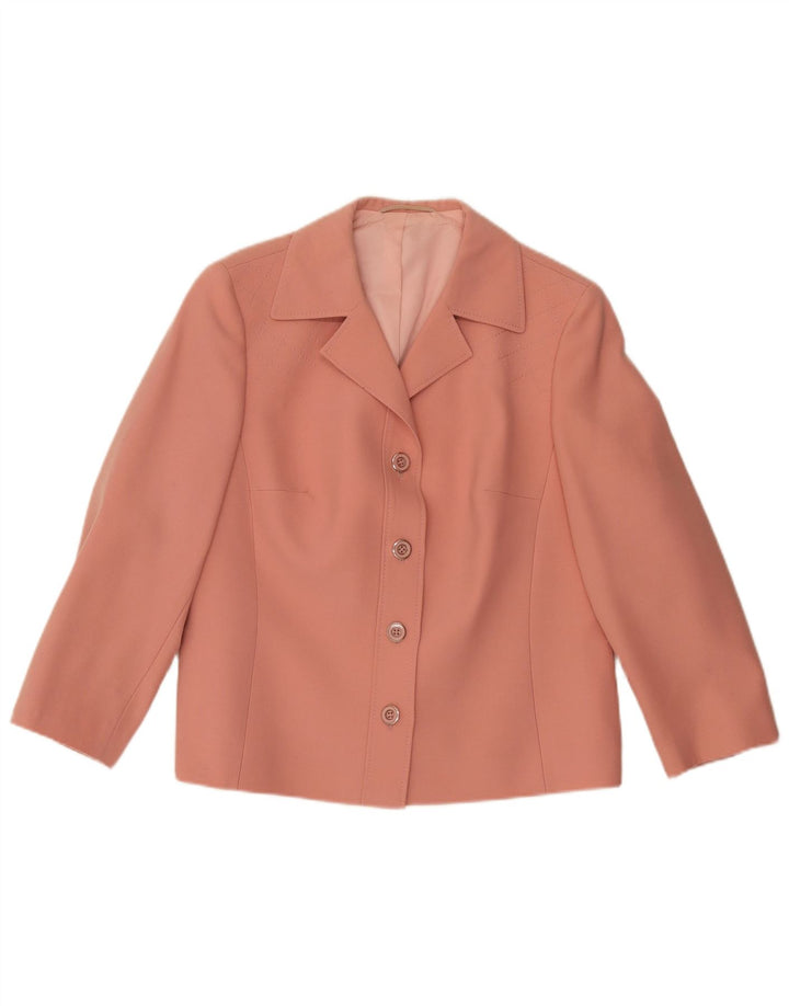 Giacca blazer da donna a 4 bottoni Goldix UK 12 lana rosa media
