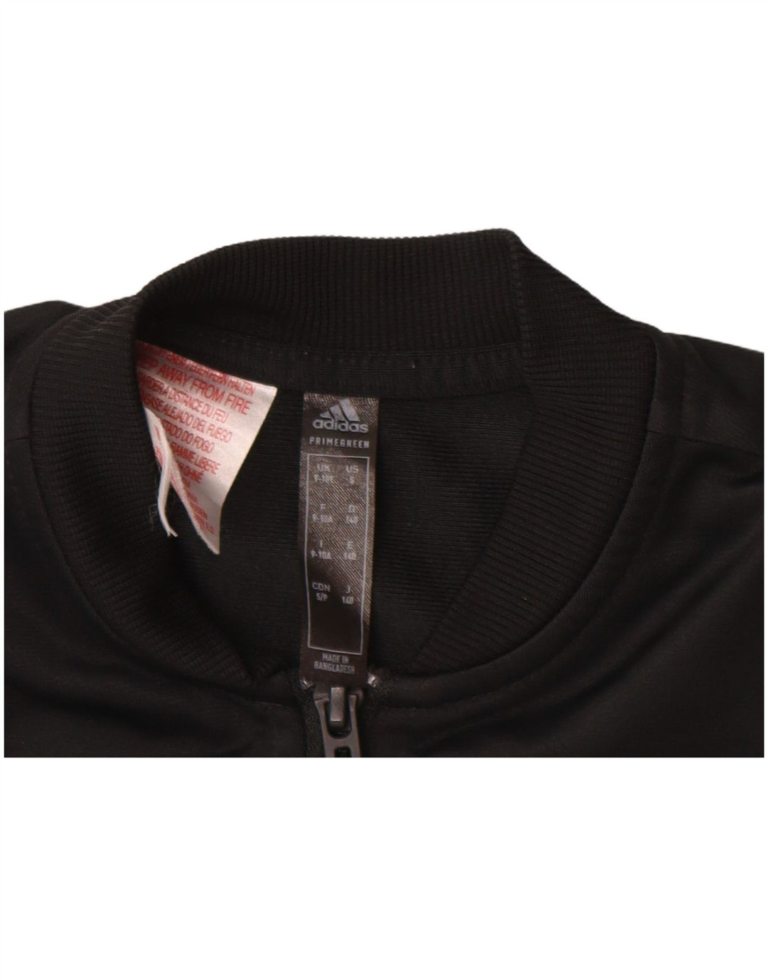 Giacca da tuta ADIDAS Primegreen per ragazze 9-10 anni in poliestere nero