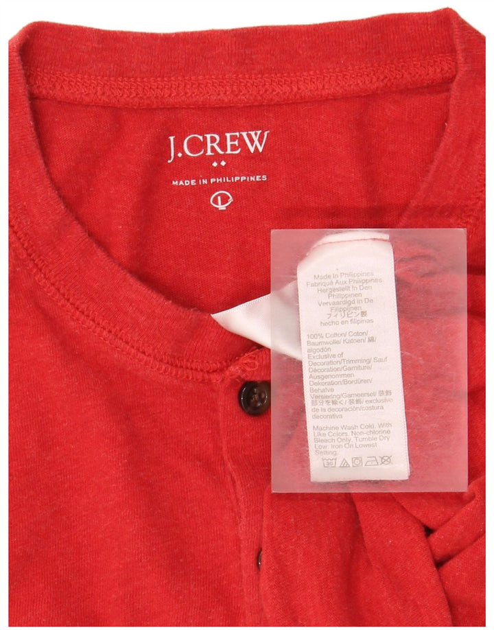 J. CREW Top da uomo a maniche lunghe grande in cotone rosso