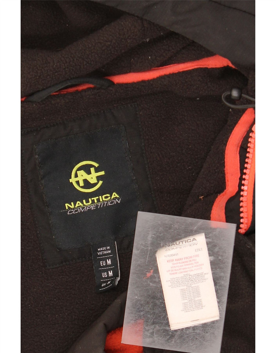 Maglione con cappuccio e zip da uomo NAUTICA, poliestere nero medio