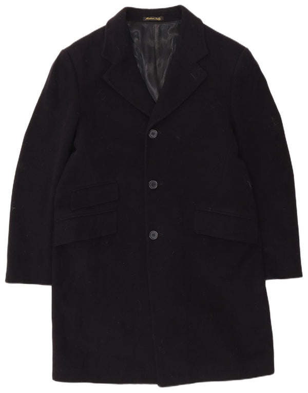 Cappotto da uomo VINTAGE UK 40 grande in lana blu navy