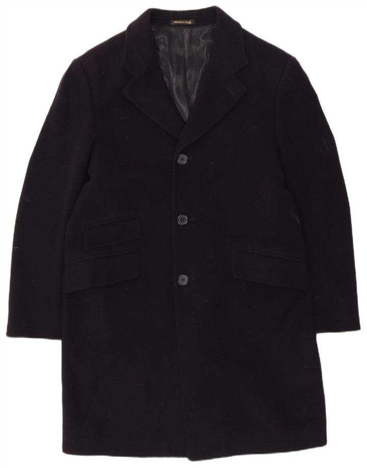 Cappotto da uomo VINTAGE UK 40 grande in lana blu navy