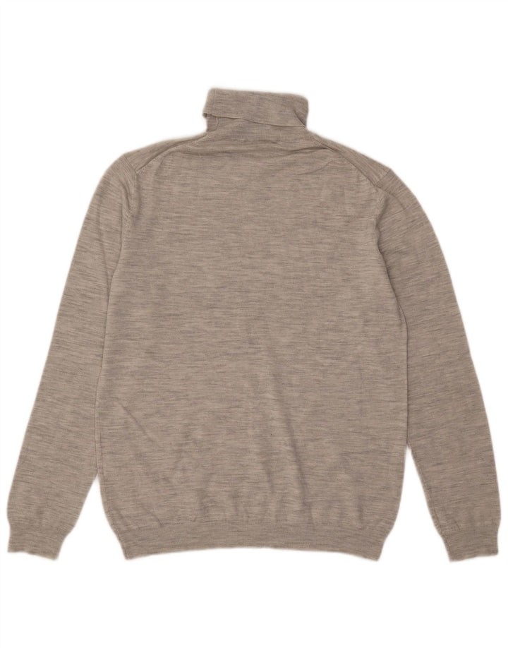 Maglione da uomo Reiss a collo alto, maglione grande, in lana screziata grigia