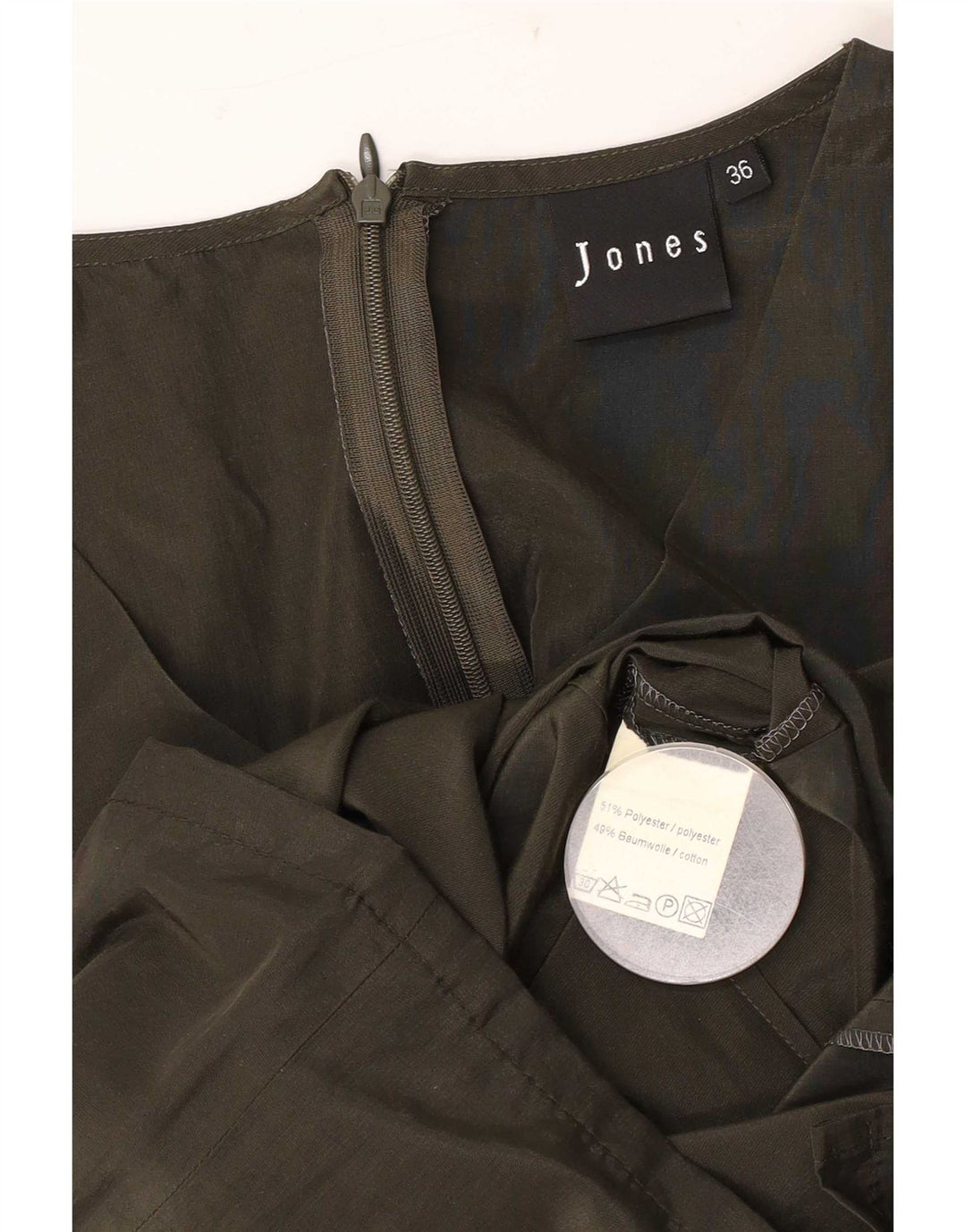 Abito tubino senza maniche da donna Jones EU 36 piccolo poliestere kaki