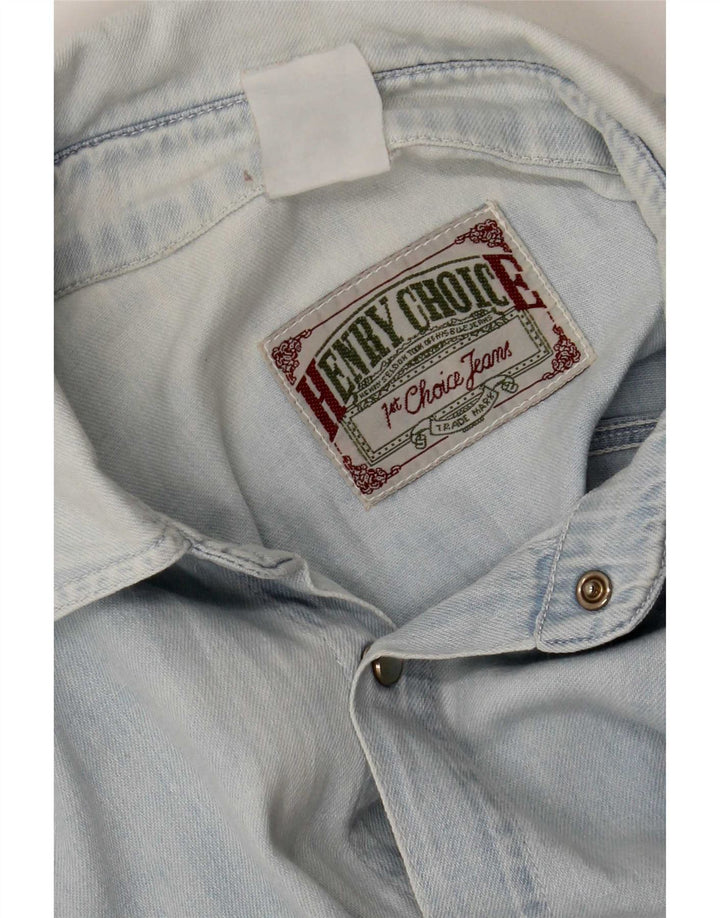 Camicia di jeans vintage da uomo XL blu