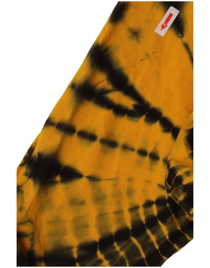 Dkny Felpa con grafica oversize da donna UK 10 Small Yellow Tie Dye