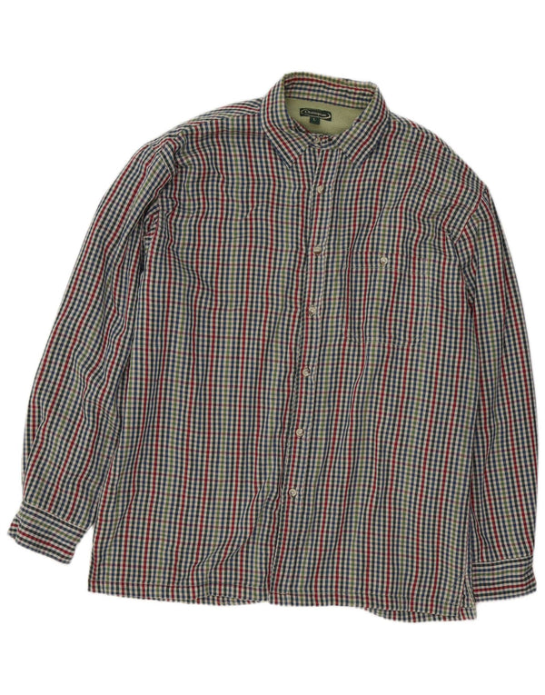 Camicia vintage da uomo in flanella da boscaiolo, grande cotone a quadretti multicolore