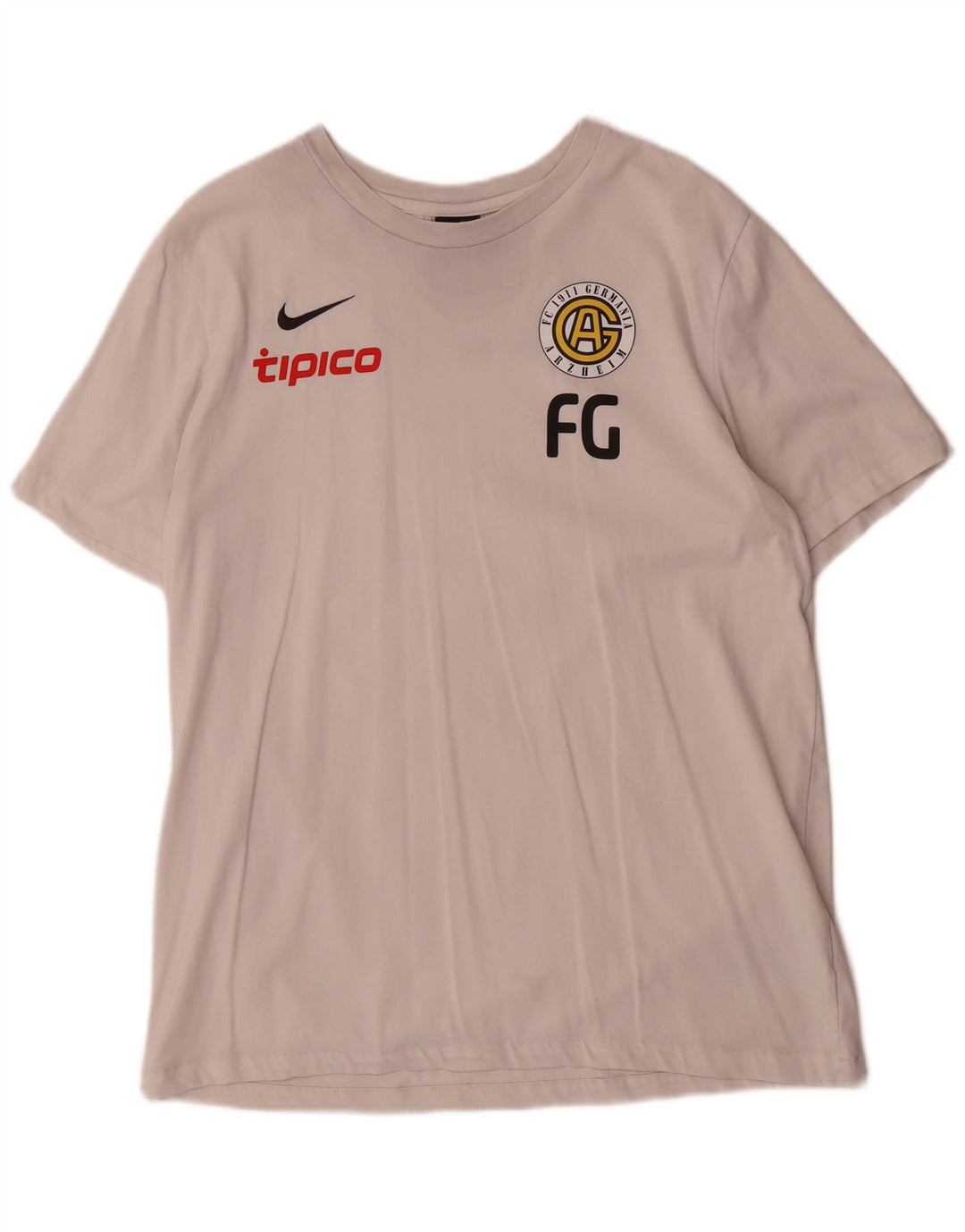 T-shirt grafica Nike Dri Fit da uomo, grande, in cotone bianco