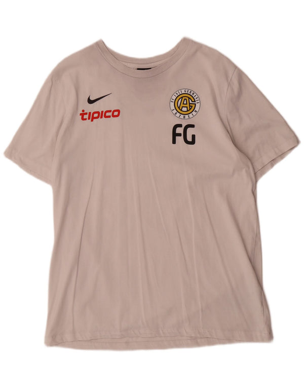 T-shirt grafica Nike Dri Fit da uomo, grande, in cotone bianco