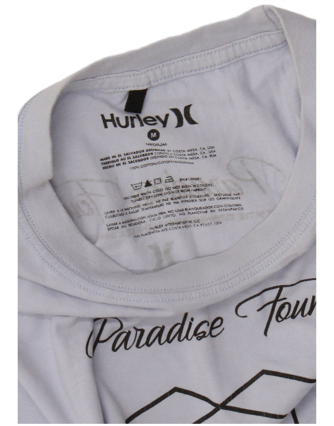 T-shirt grafica da uomo HURLEY Top in cotone blu medio