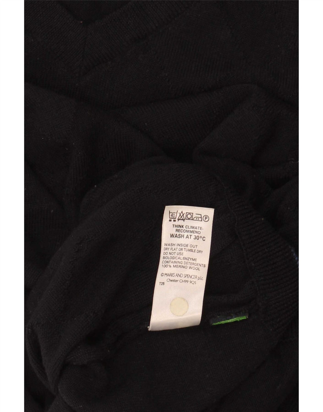 Maglione da uomo con scollo a V Marks & Spencer grande in lana merino blu navy