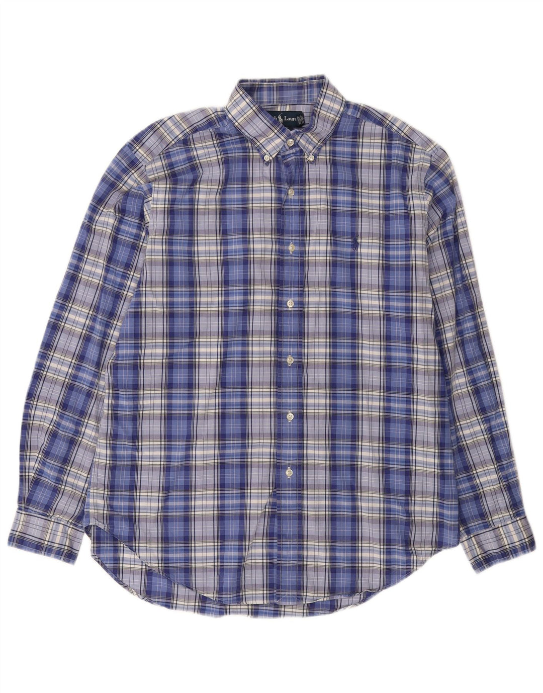 Camicia Ralph Lauren da uomo dalla vestibilità classica, grande, in cotone a quadri blu navy