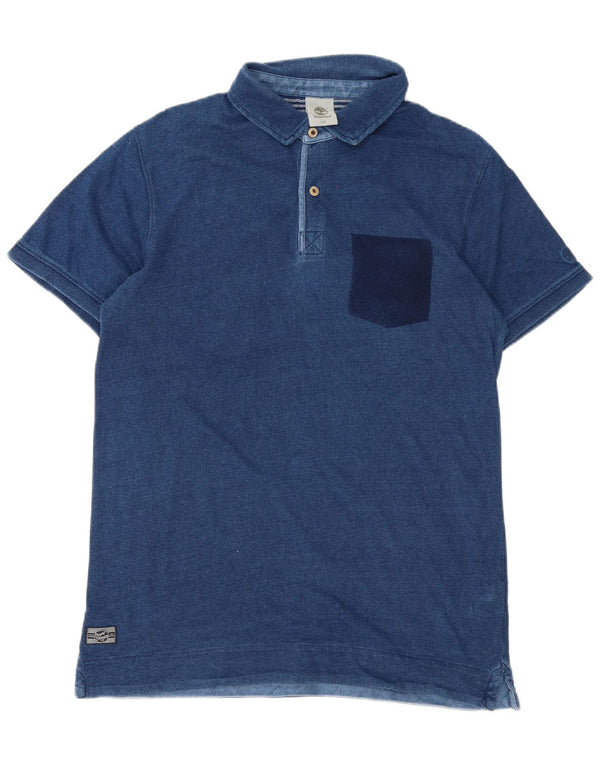 Polo da uomo Timberland grande in cotone blu navy
