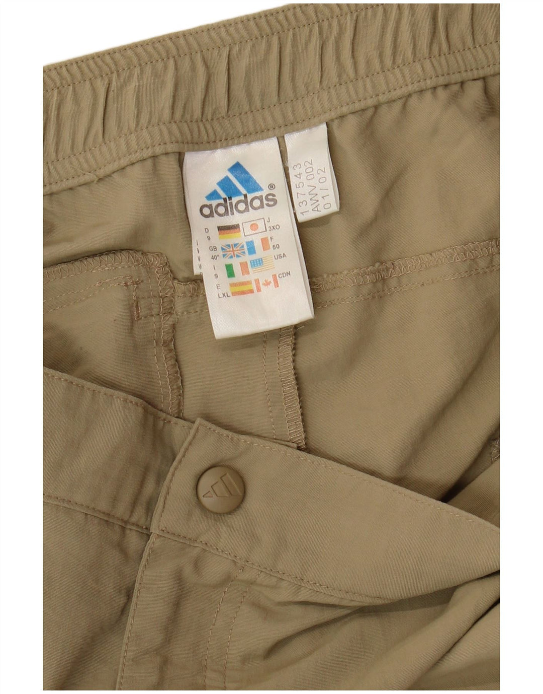 Pantaloncini ADIDAS da uomo W40 XL nylon color block kaki