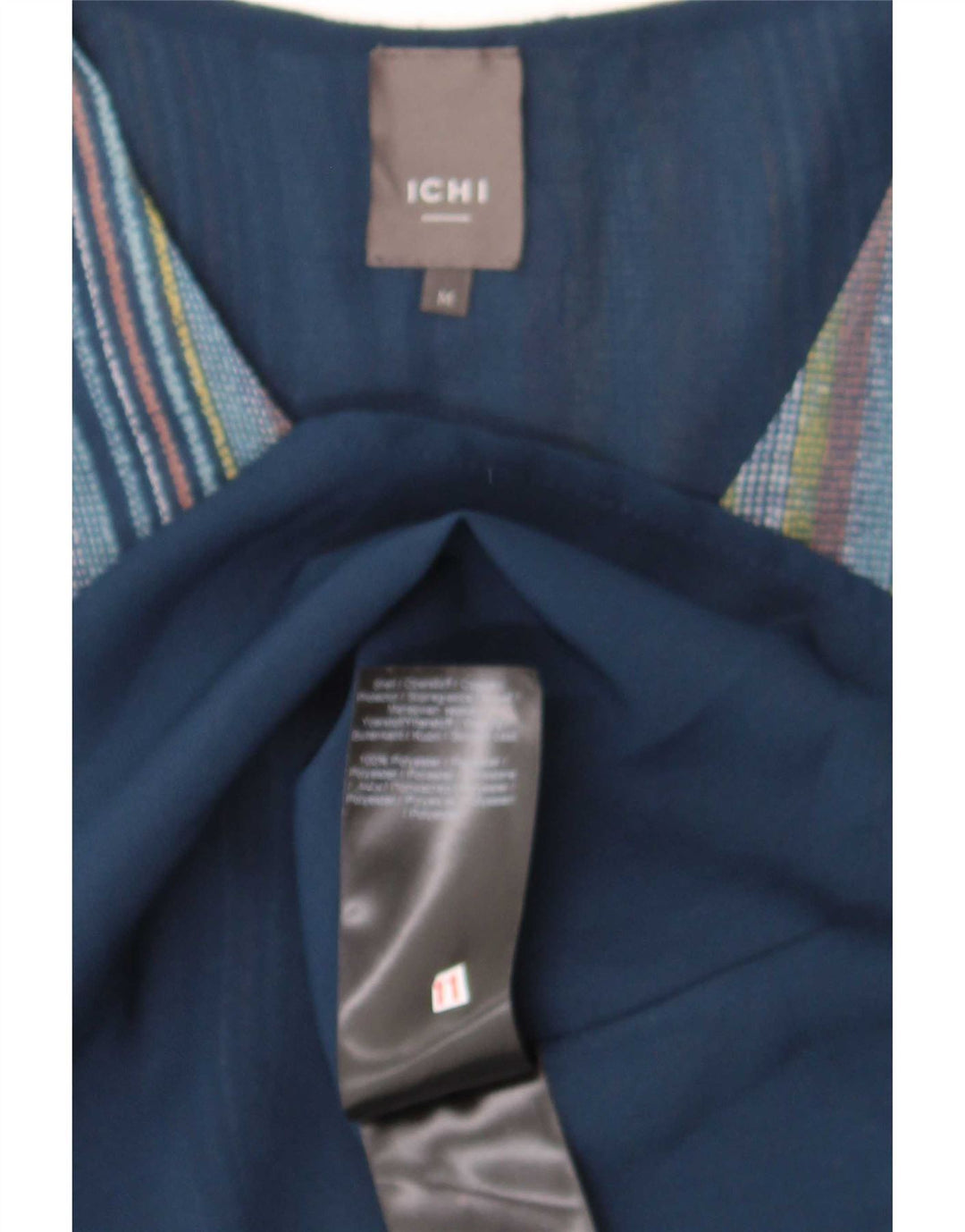 Abito a trapezio da donna Ichi UK 14 Poliestere a righe blu medio