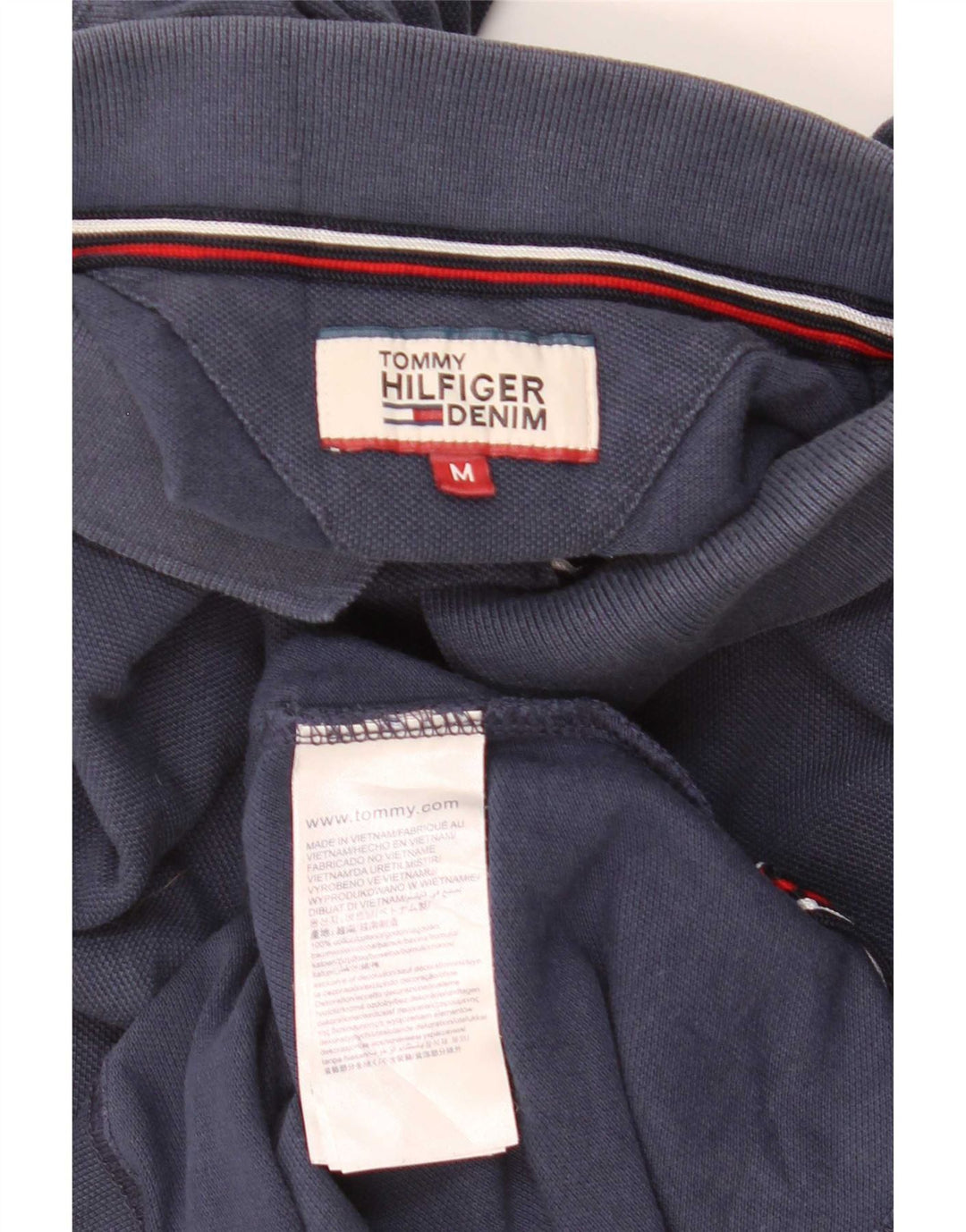 Polo da uomo Tommy Hilfiger media cotone blu navy