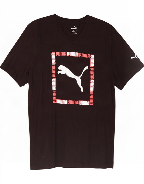 T-shirt grafica da uomo Puma Top grande in cotone nero