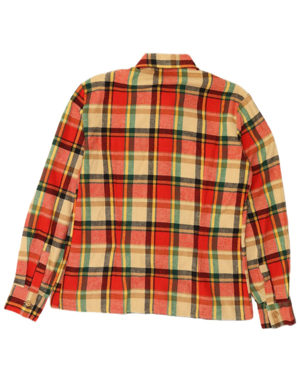 Camicia vintage da donna in flanella IT 50 XL a quadri rossi