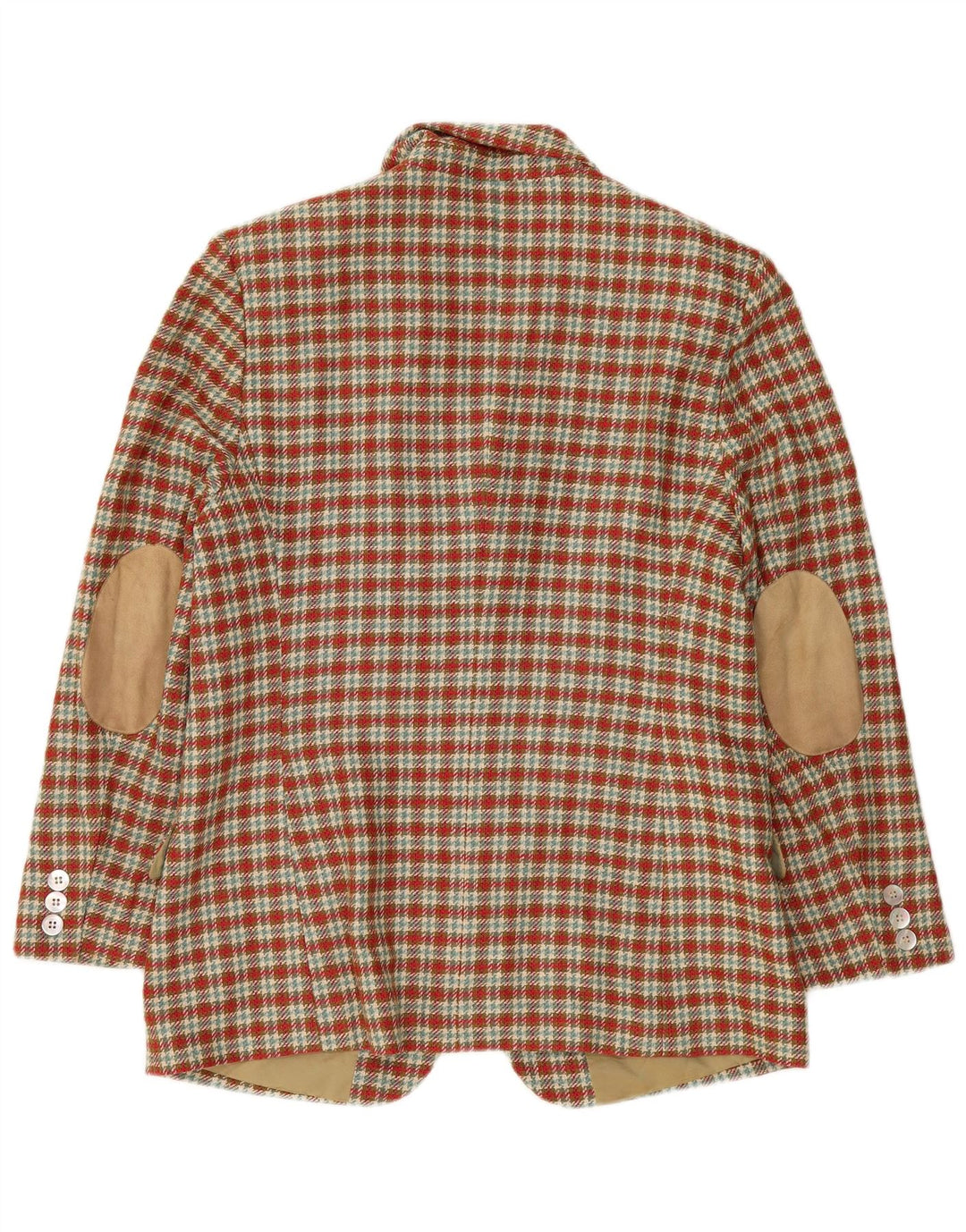 Giacca blazer a 3 bottoni da donna country UK 14 grande quadretto rosso