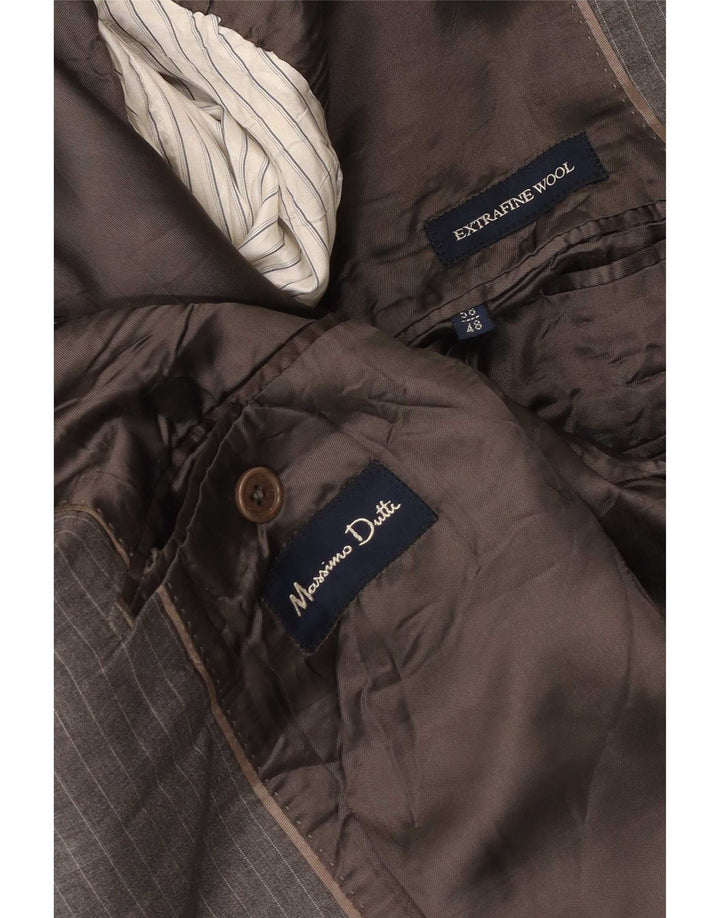 Giacca blazer da uomo a 2 bottoni Massimo Dutti EU 58 2XL Lana gessata grigia