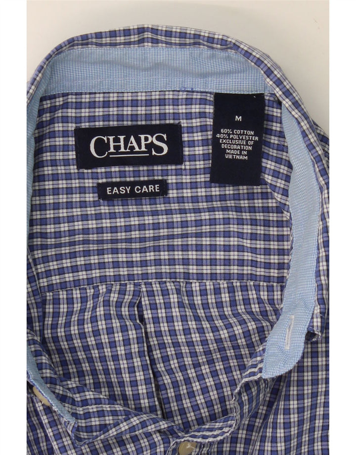 CHAPS Mens Short Sleeve Shirt Medium Blue Check Cotton Vintage Chaps and Second-Hand Chaps from Messina Hembry 