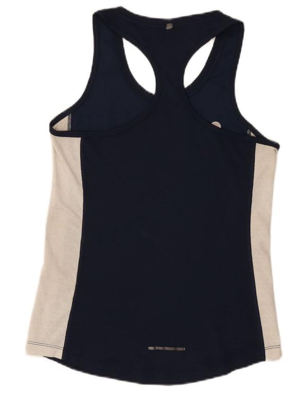 Canotta grafica Nike Dri Fit da uomo UK 10 Small Blu Navy Colourblock