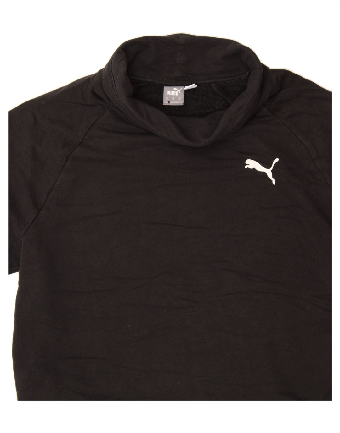 PUMA Womens Graphic Roll Neck Sweatshirt Jumper UK 14 Medium Black Vintage Puma and Second-Hand Puma from Messina Hembry 