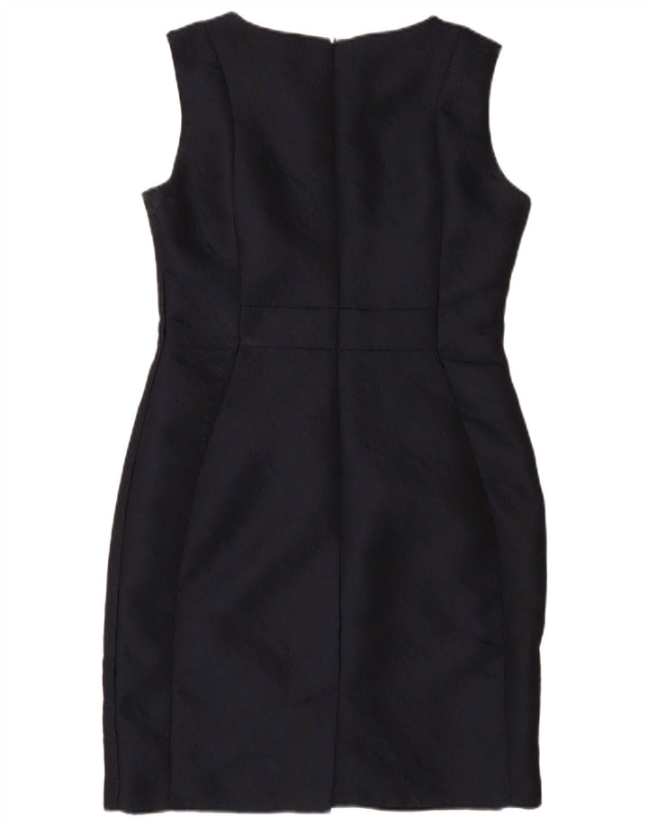 REISS Womens Sleeveless Sheath Dress UK 14 Medium Navy Blue Polyester