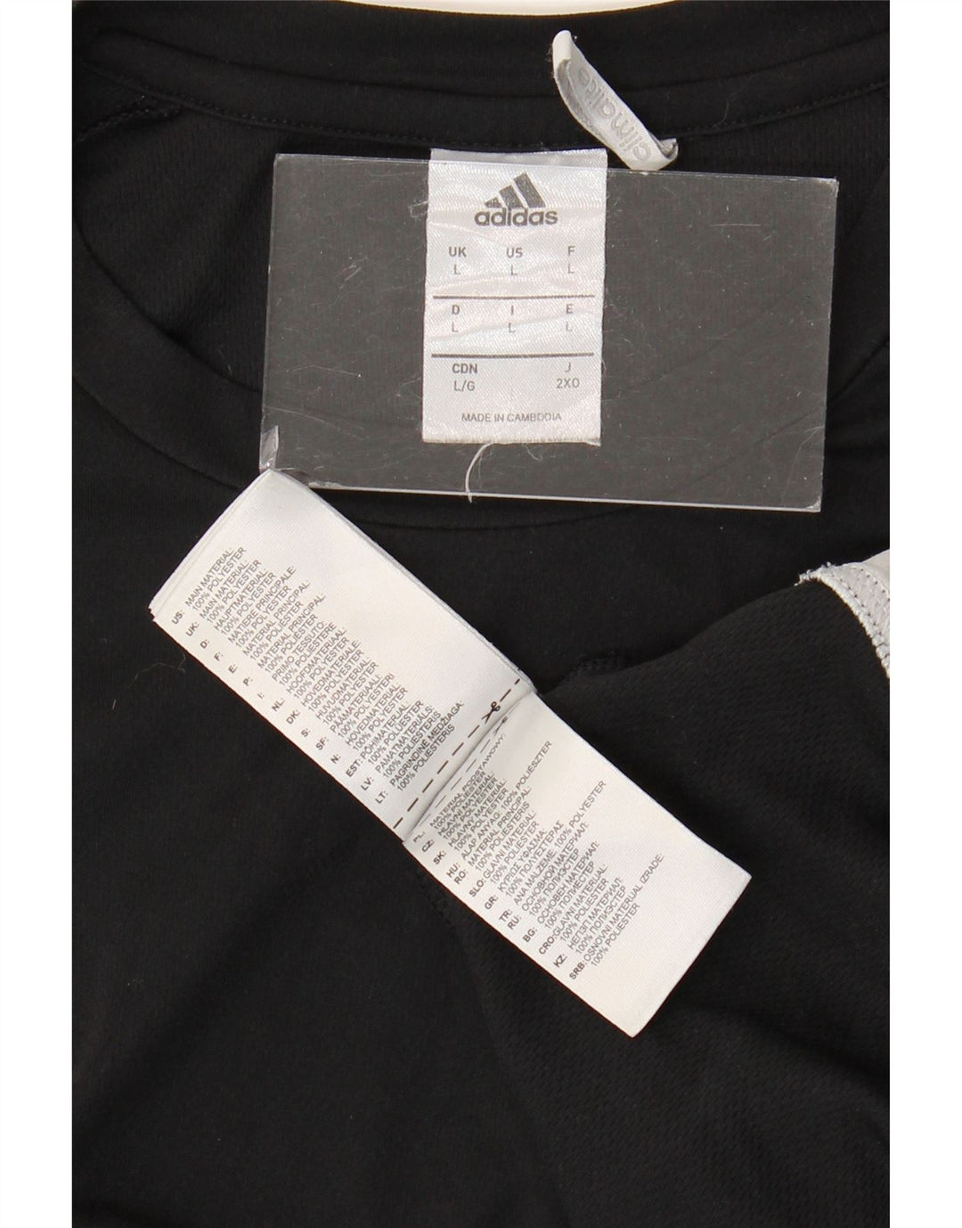 T-shirt ADIDAS da uomo Climalite Top grande in poliestere color block nero