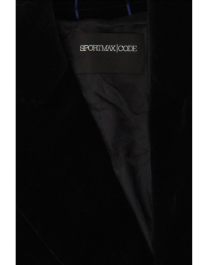 SPORTMAX Womens Crop Double Breasted Blazer Jacket UK 6 XS  Navy Blue Vintage Sportmax and Second-Hand Sportmax from Messina Hembry 