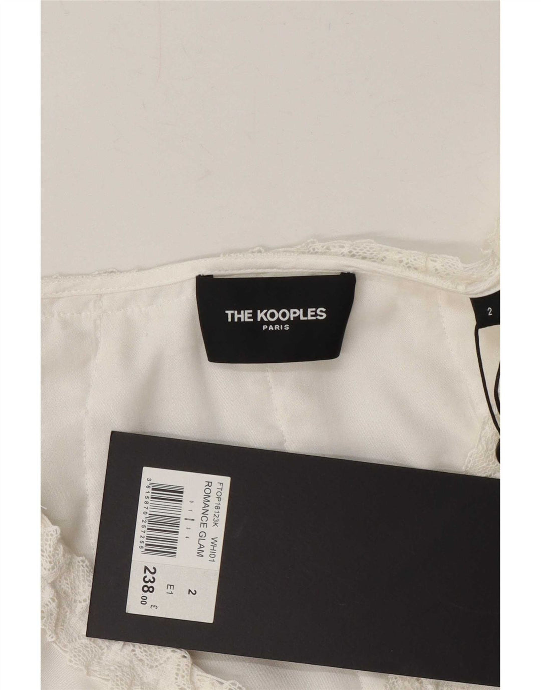La camicetta corta da donna a maniche lunghe Kooples taglia 2, designer bianco medio