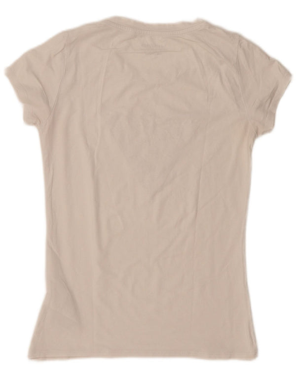 Guess T-shirt grafica da donna Top UK 12 medio cotone bianco sporco