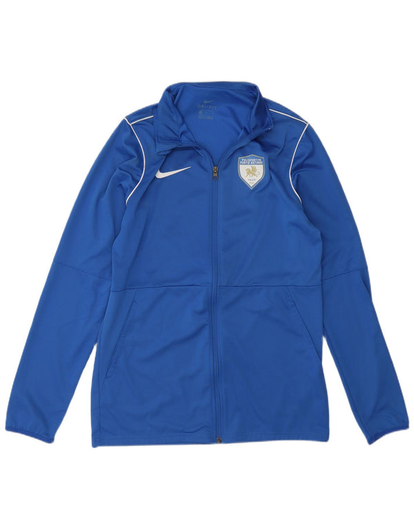 Giacca sportiva da donna con grafica Nike, blu medio, in poliestere