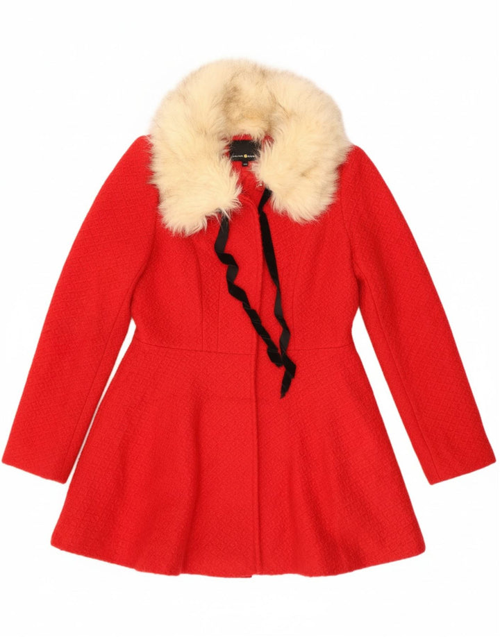 CACHE Girls Overcoat 13-14 Years Medium Red Polyester