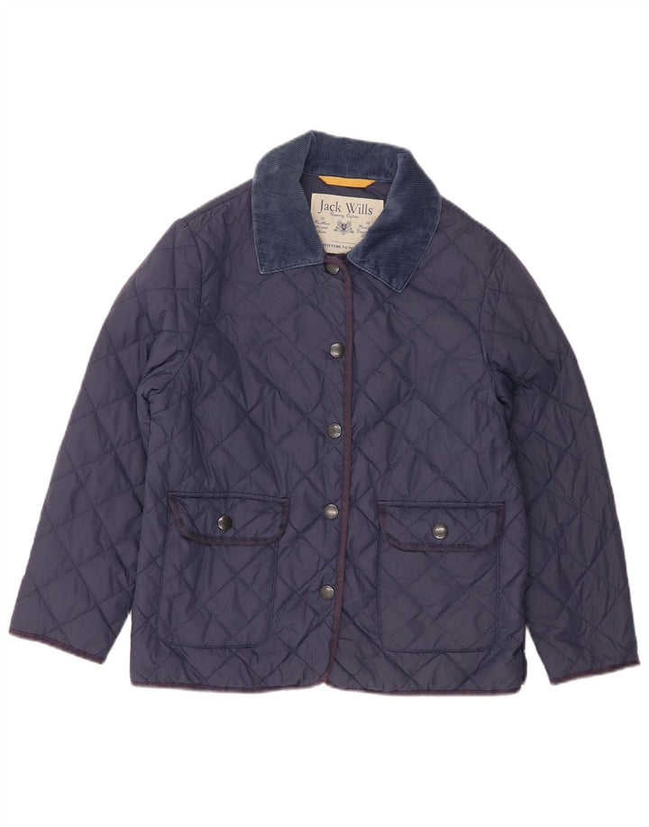 Giacca trapuntata da donna Jack Wills UK 14 nylon blu navy medio